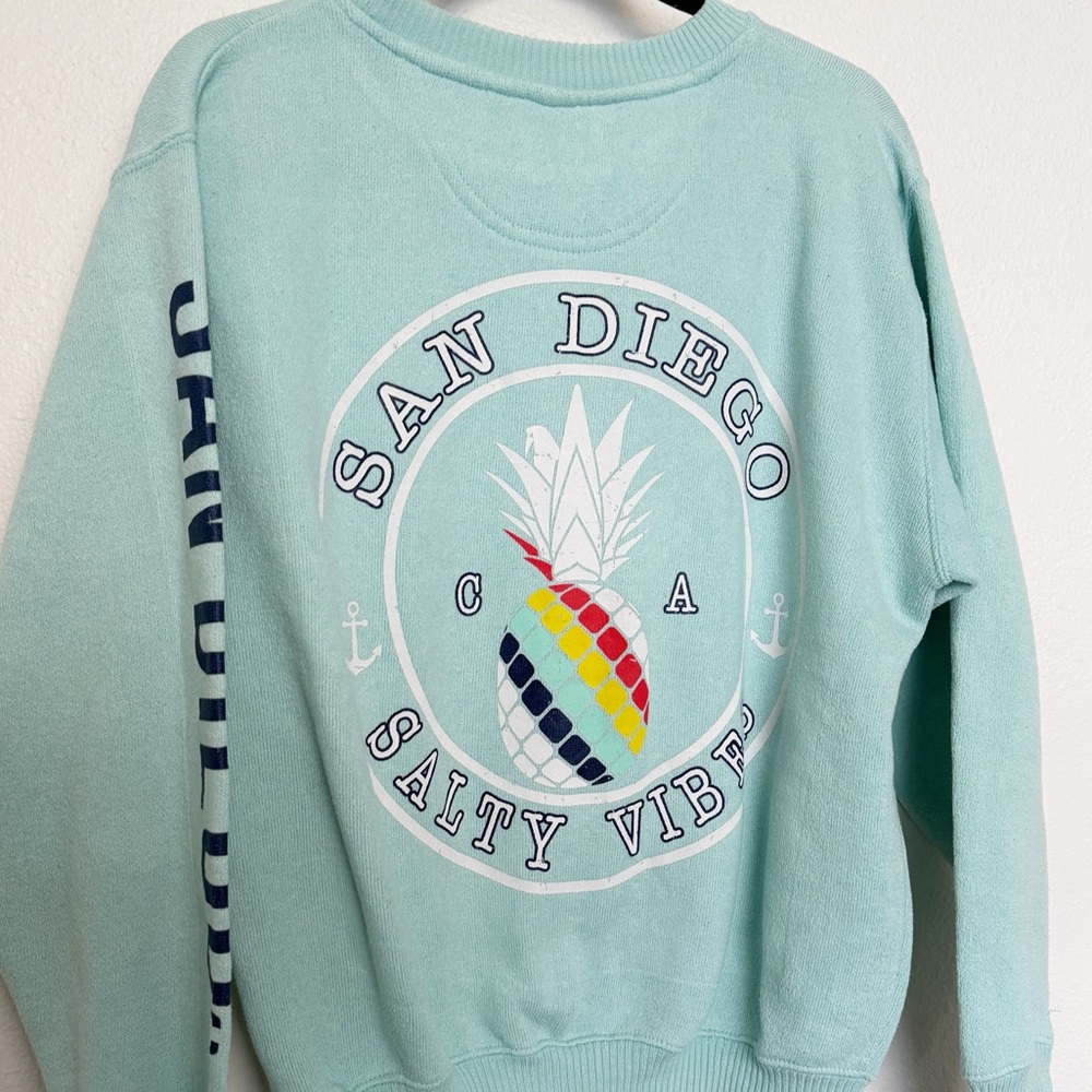 Vintage San Diego Salty Vibes Pineapple Oversized Crewneck Sweatshirt